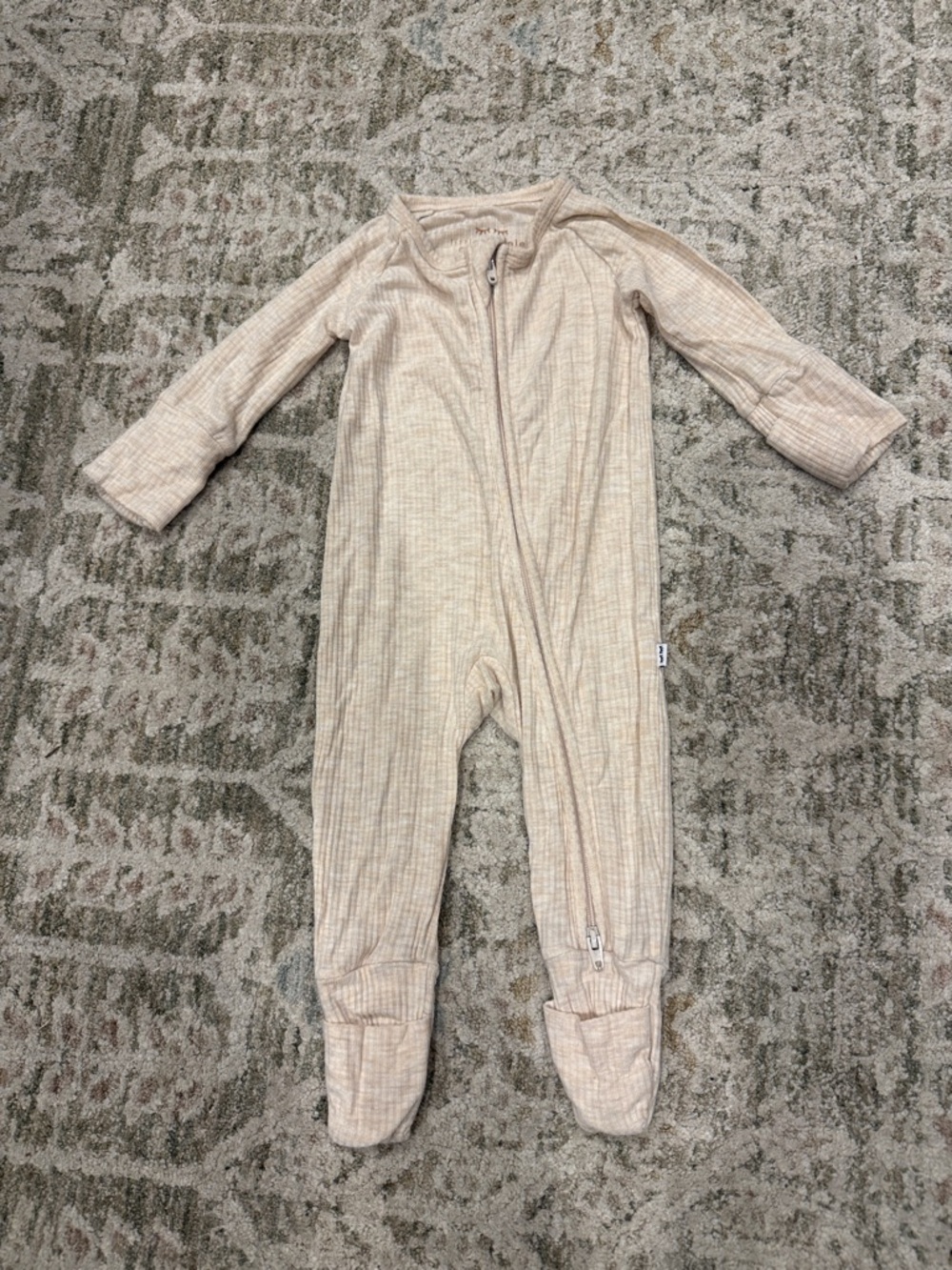 Little Sleepies Ribbed Zipper Footie NB